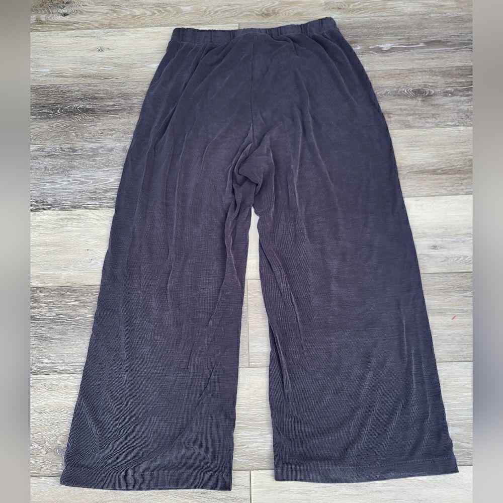 Lindex super high waist wide legged  gray stretch pants size med